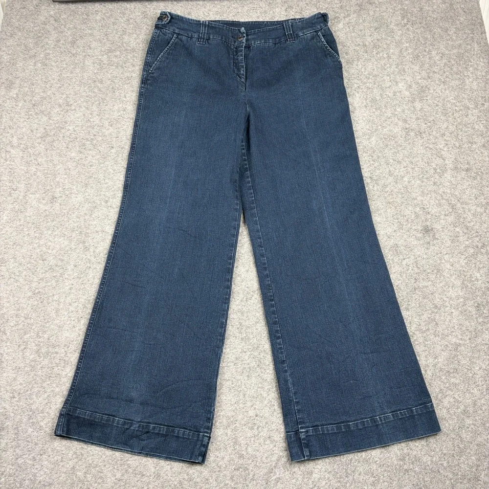 Westbound Wide Leg Jeans Womens 12 Short Dark Wash Trouser Denim High Rise Y2K - Picture 2 of 13